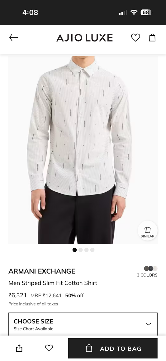 ARMANI EXCHANGE AX WHITE SHIRT