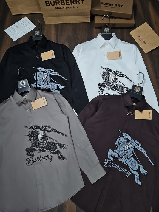 BURBERRY DAIMOND METALLIC GREY SHIRT