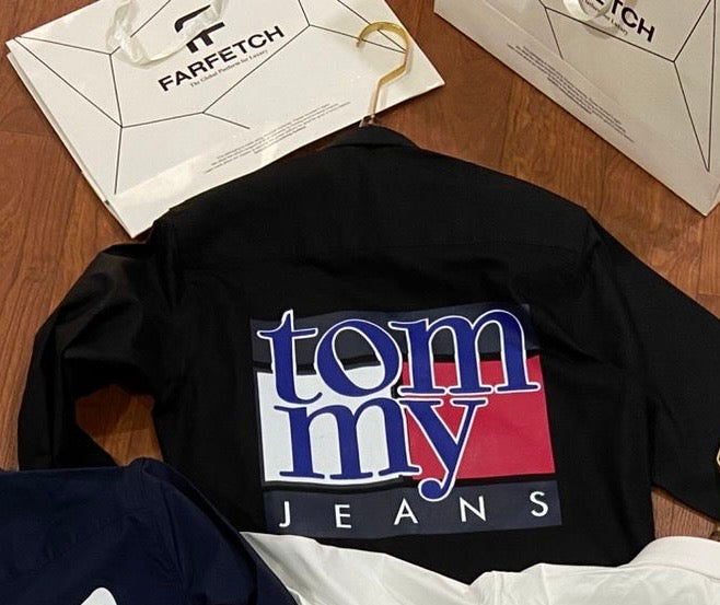TOMMY HILFIGER BIG SIZE BLACK SHIRT