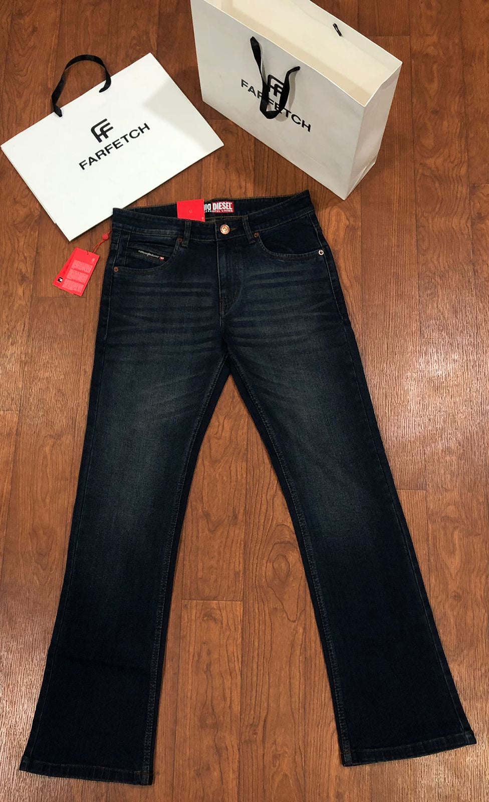 DIESEL BOOT CUT BROWNISH BLUE