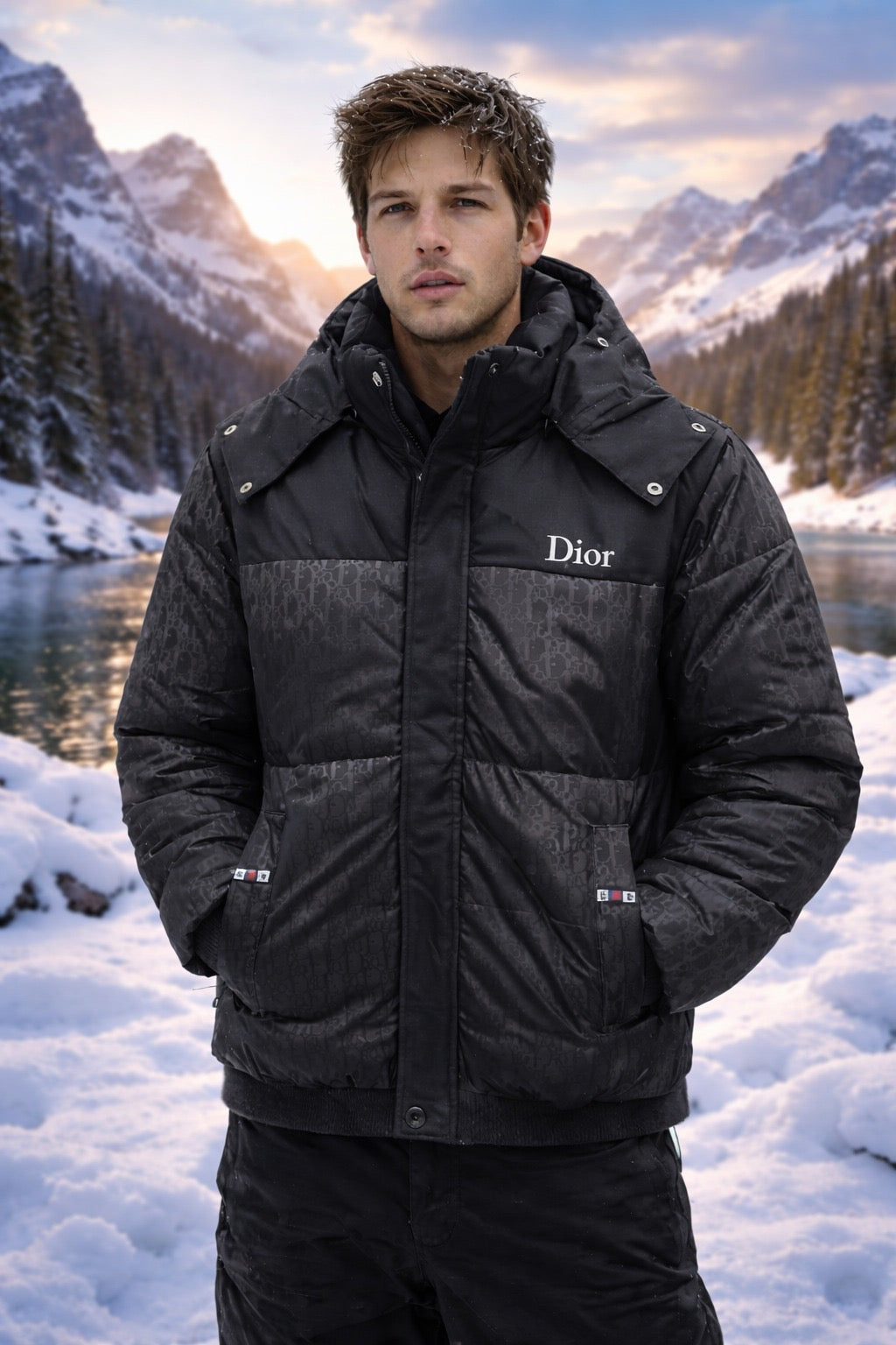 DIOR JACKET WITH EMBROIDERY LOGO IMPORTED DUCK FEATHER -10 degree