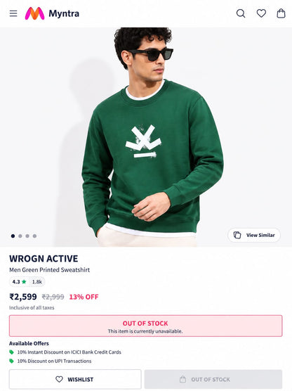 WRONG GREEN SWEATSHIRT