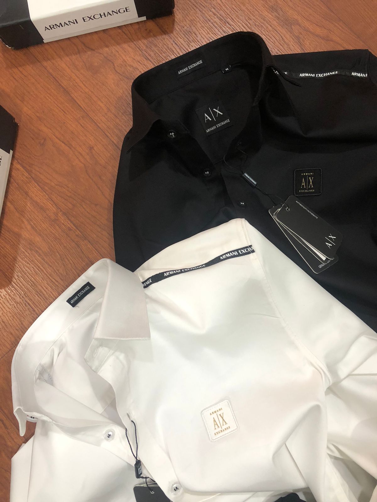 ARMANI EXCHANGE AX SHOULDER STRIP WHITE SHIRT