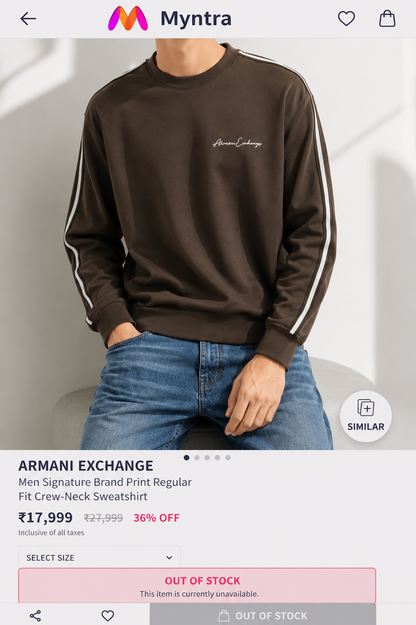 ARMANI EXCANGE MEN'S PREMIUM SWEATSHIRT