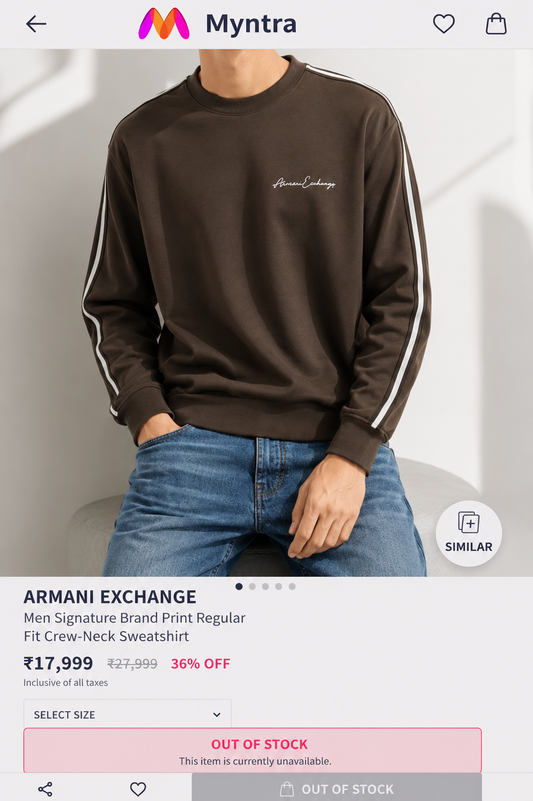 ARMANI EXCHANGE MEN'S PREMIUM SWEATSHIRT