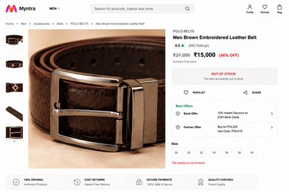 POLO GENUINE LEATHER BELT