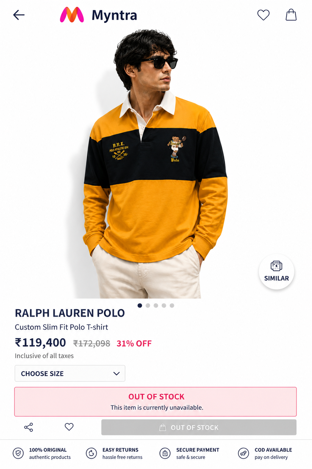 POLO YELLOW COLOUR FULL SLEEVE TSHIRT