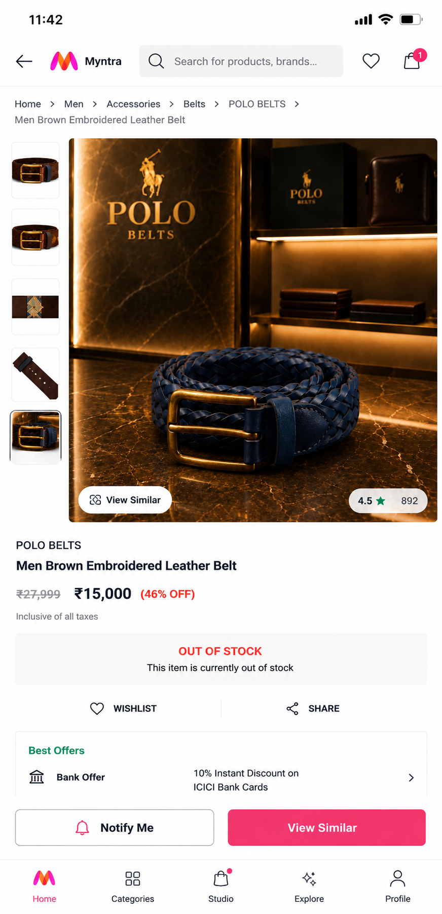 POLO GENUINE LEATHER BELT