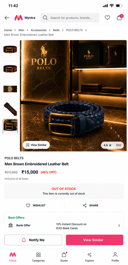 POLO GENUINE LEATHER BELT