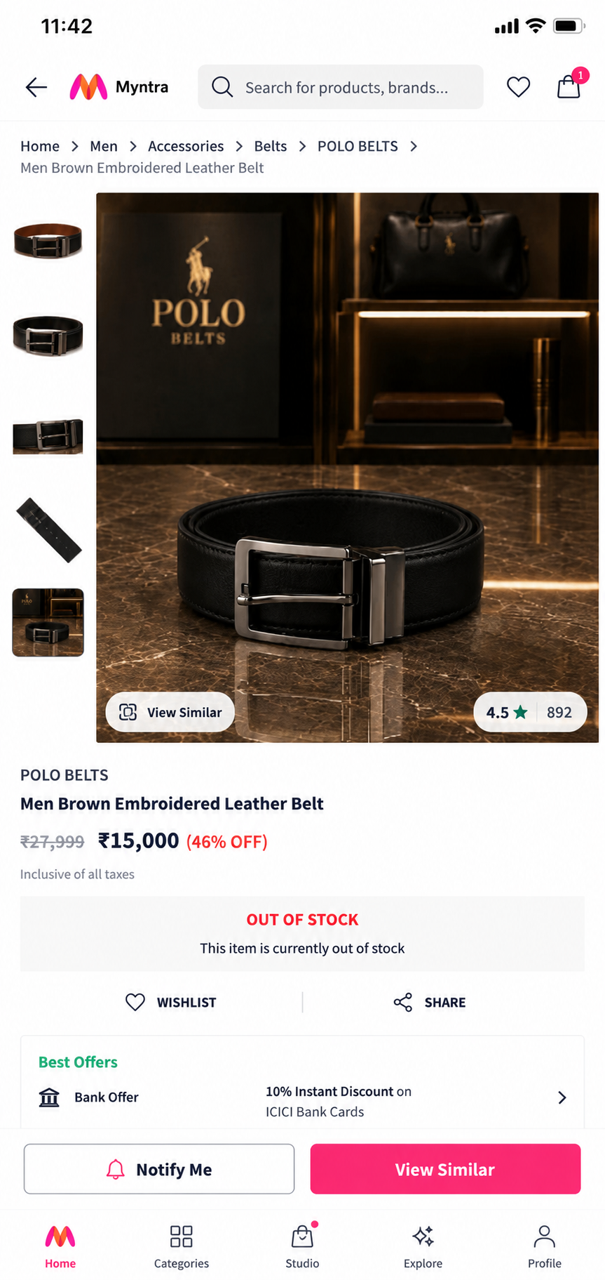 POLO GENUINE LEATHER BELT
