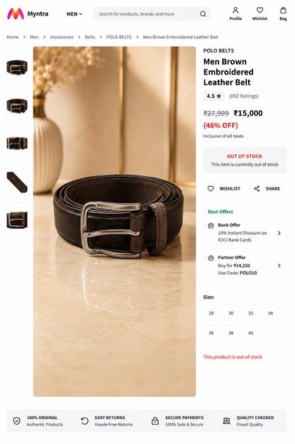POLO GENUINE LEATHER BELT