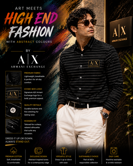 ARMANI EXCHANGE AX BLACK SHIRT