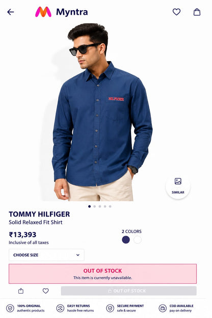 TOMMMY HILFIGR BLUE SHIRT