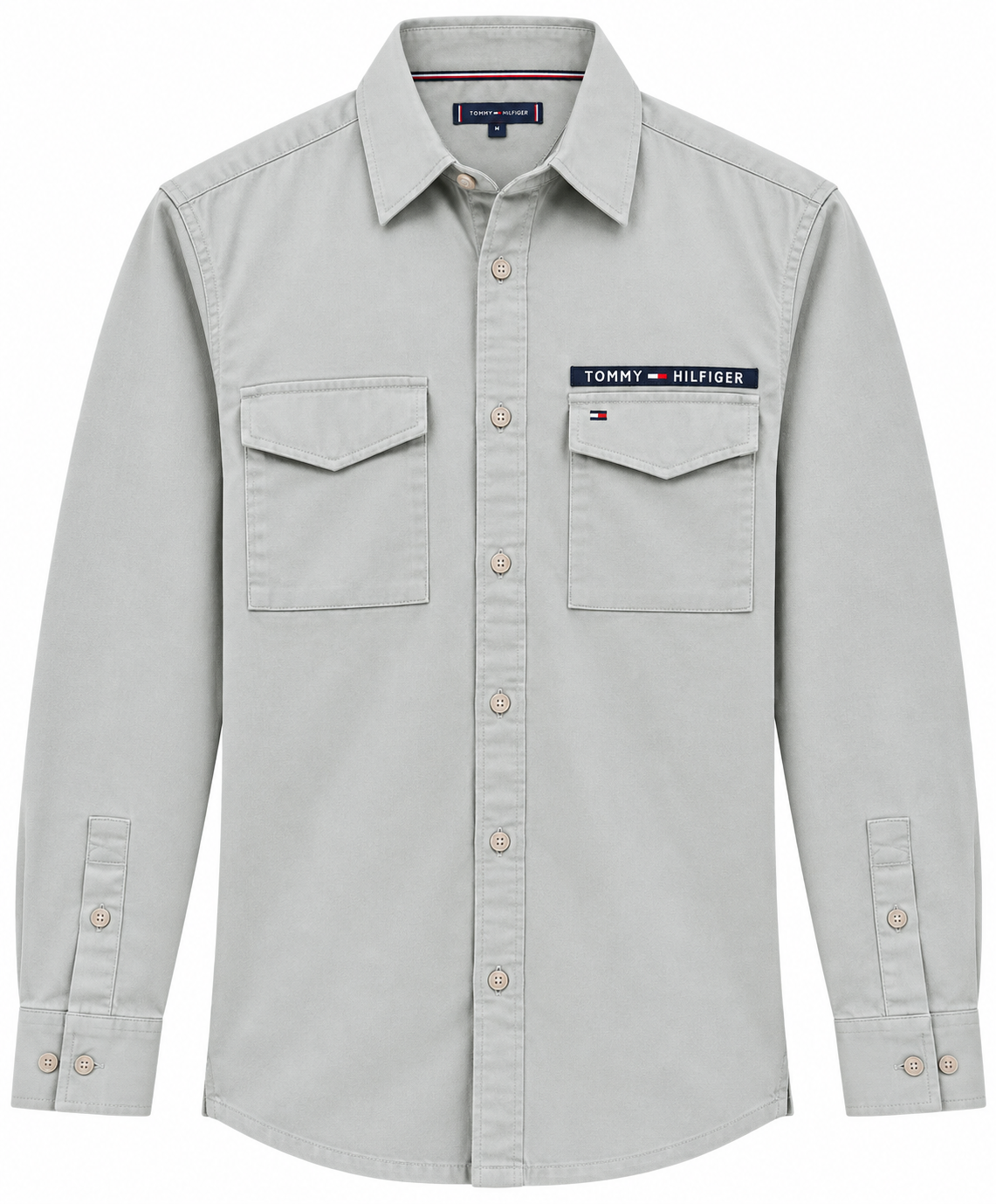 TOMMY HILFIGE LIGHT SAGE GREY SHIRT