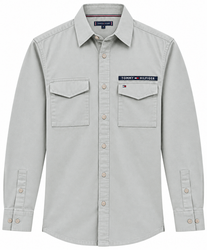 TOMMY HILFIGE LIGHT SAGE GREY SHIRT