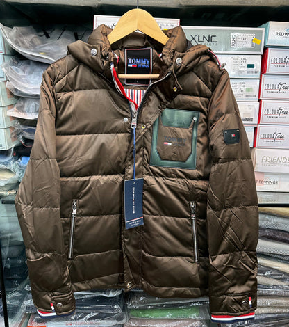 TOMMY HILFIGER BROWN JACKET DUCK FEATHER -10degree