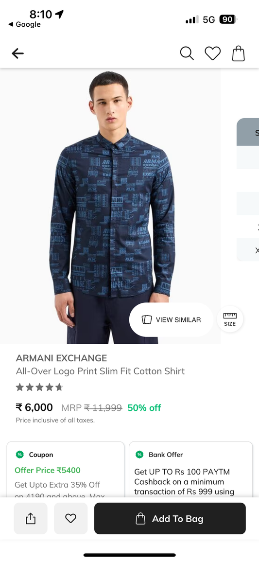 ARMANI EXCHANGE AX BLACK BLUE WHITE