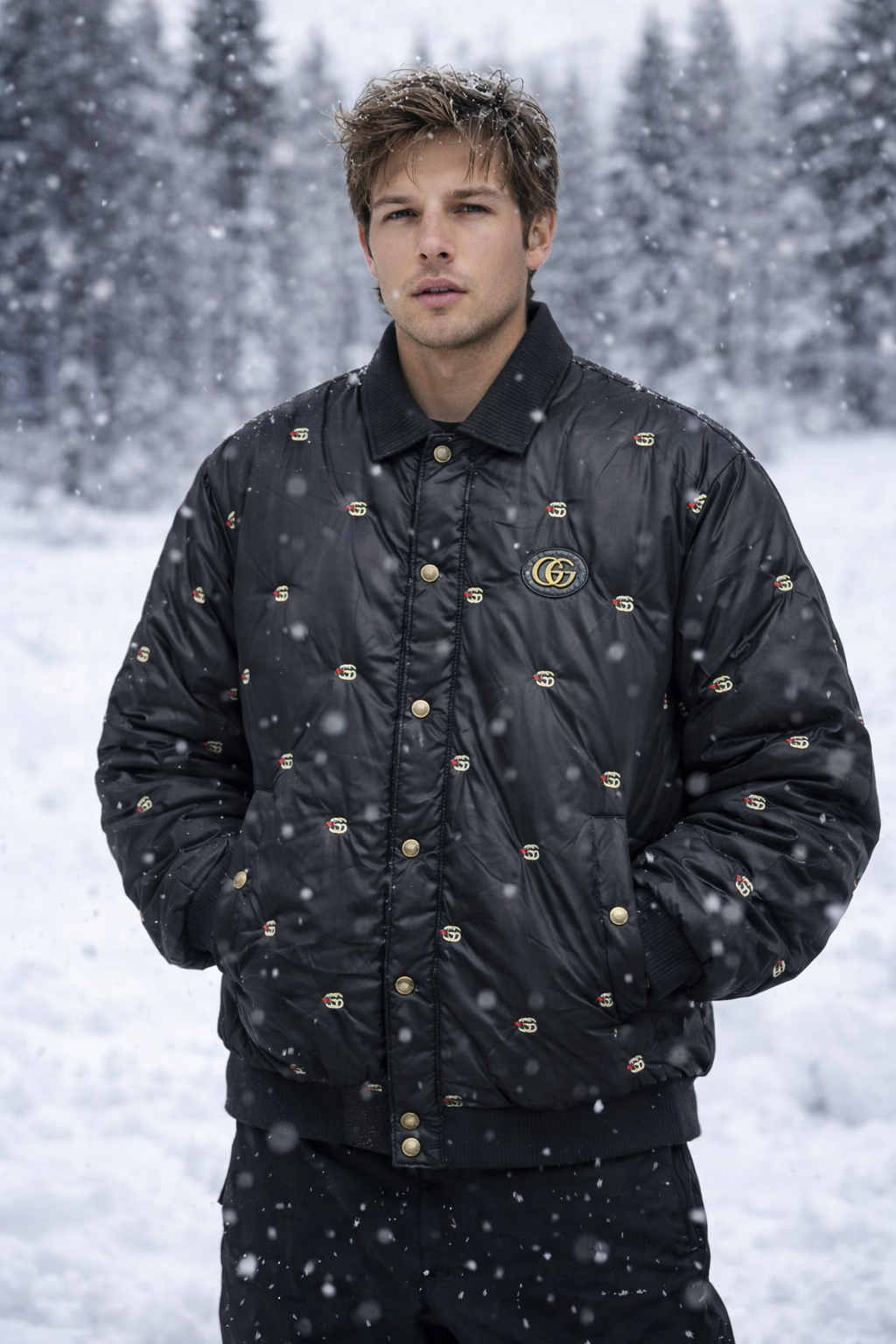 GUCCI JACKET EBRODIERY LOGO IMPORTED DUCK FEATHER -10 degree