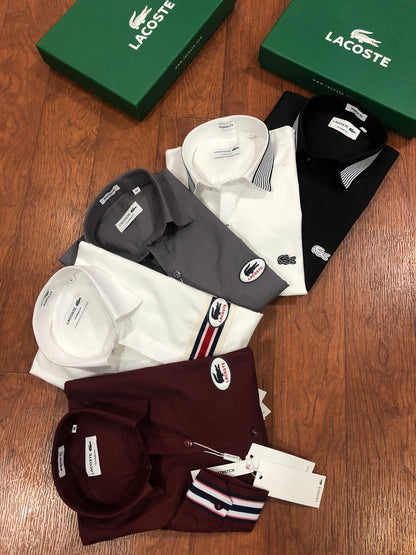 LACOSTE MAHROON SHIRT