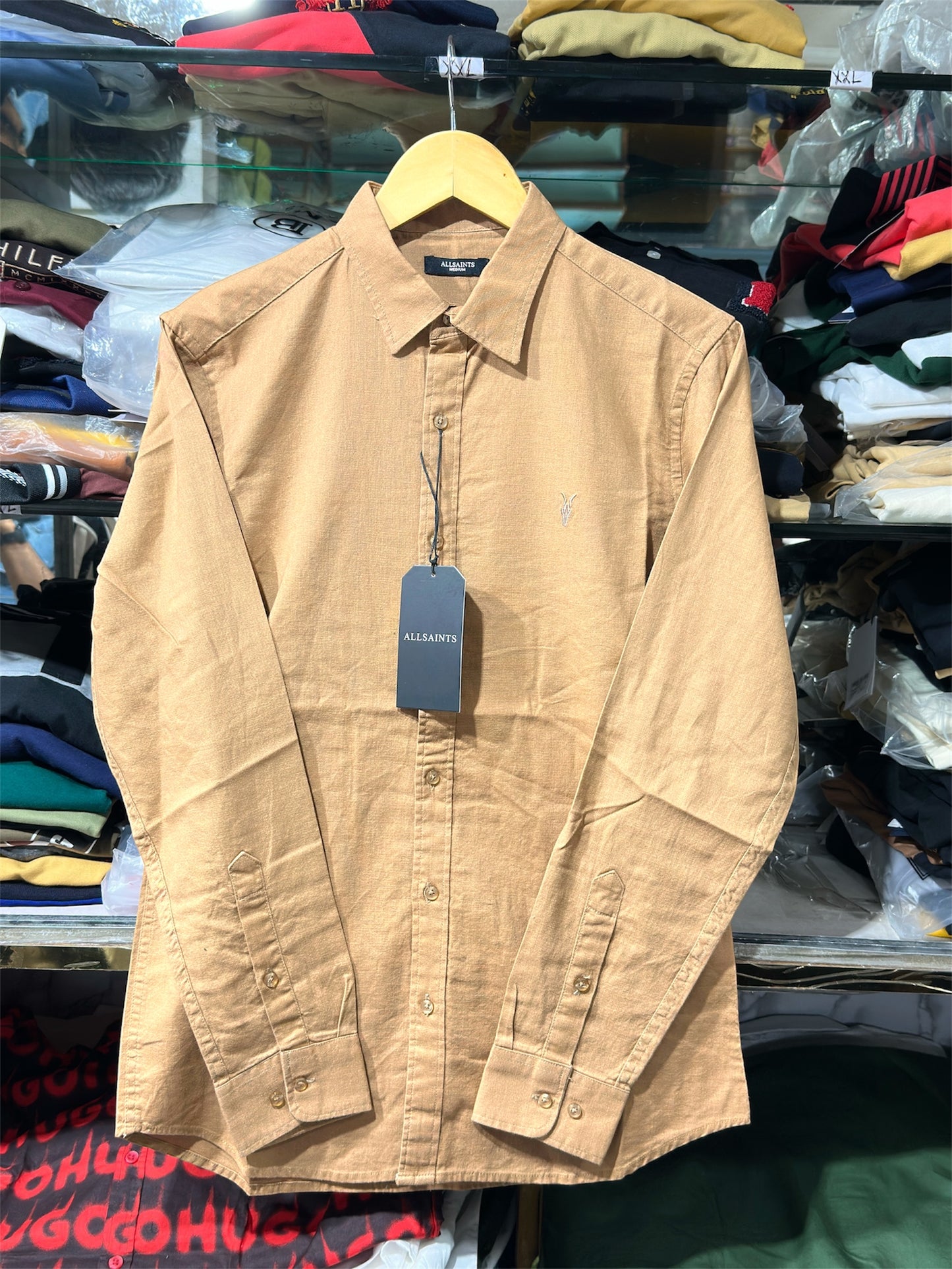 ALL SAINTS LINEN CREME SHIRT