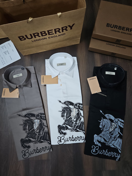 BURBERRY DAIMOND METALLIC GREY SHIRT