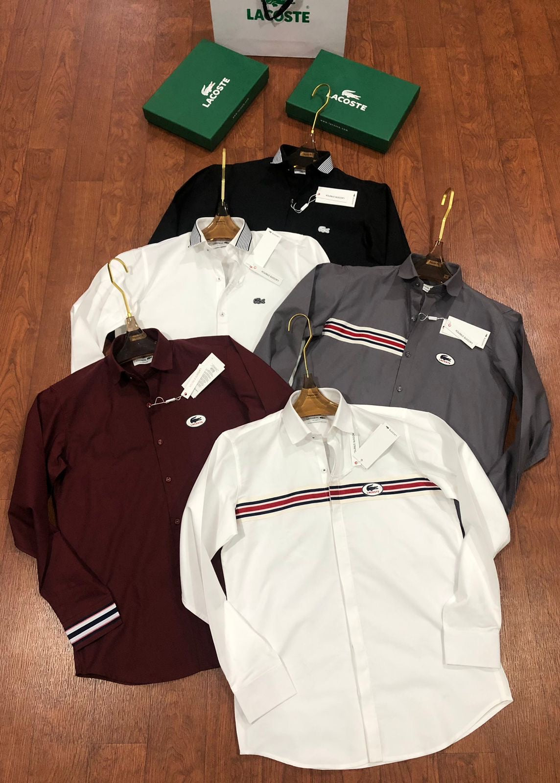 LACOSTE MAHROON SHIRT