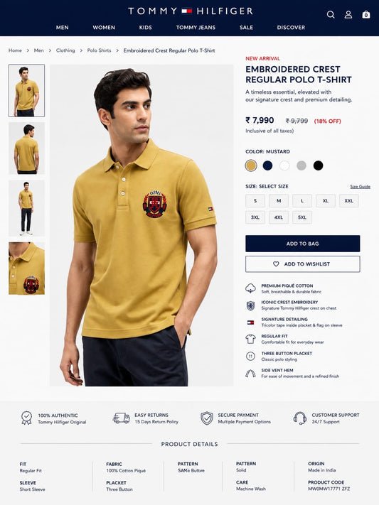 TOMMY HILFIGER YELLOW TSHIRT