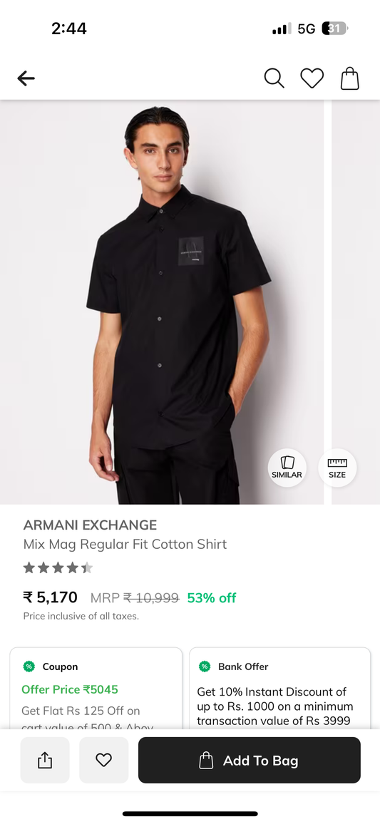 Armani Exchange AX Blue shirt