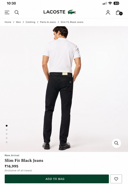 LACOST BLACK JEANS