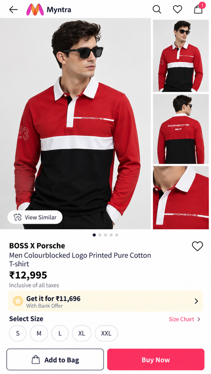 BOSSS PORSCHE POLO FULL SLEEVE TSHIRT