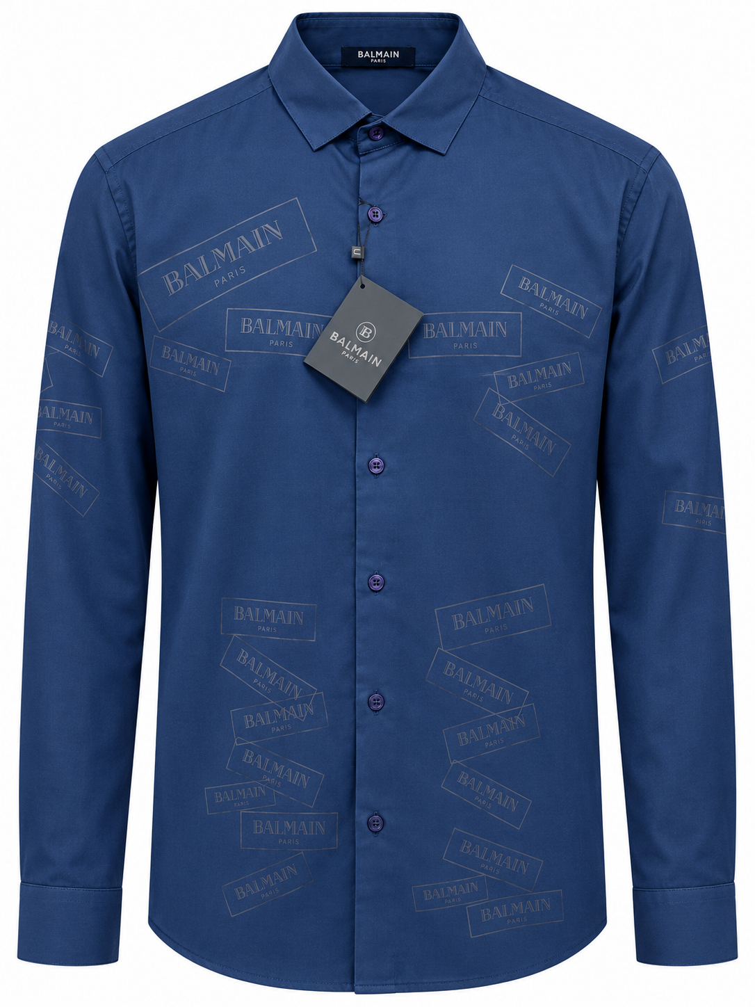 BALMAIN NAVY BLUE SHIRT