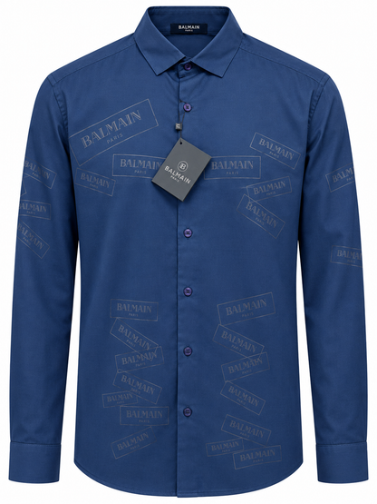 BALMAIN NAVY BLUE SHIRT