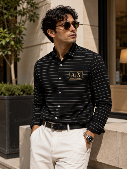 ARMANI EXCHANGE AX BLACK SHIRT