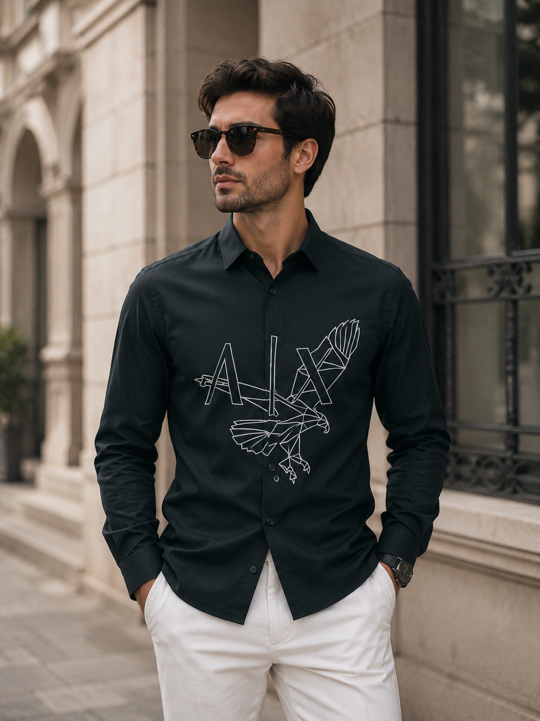 ARMANI EXCHANGE AX GREEN SHIRT