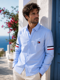 TOMMY HILFIGER SIDE STRIP BIG SIZE SKY BLUE SHIRT