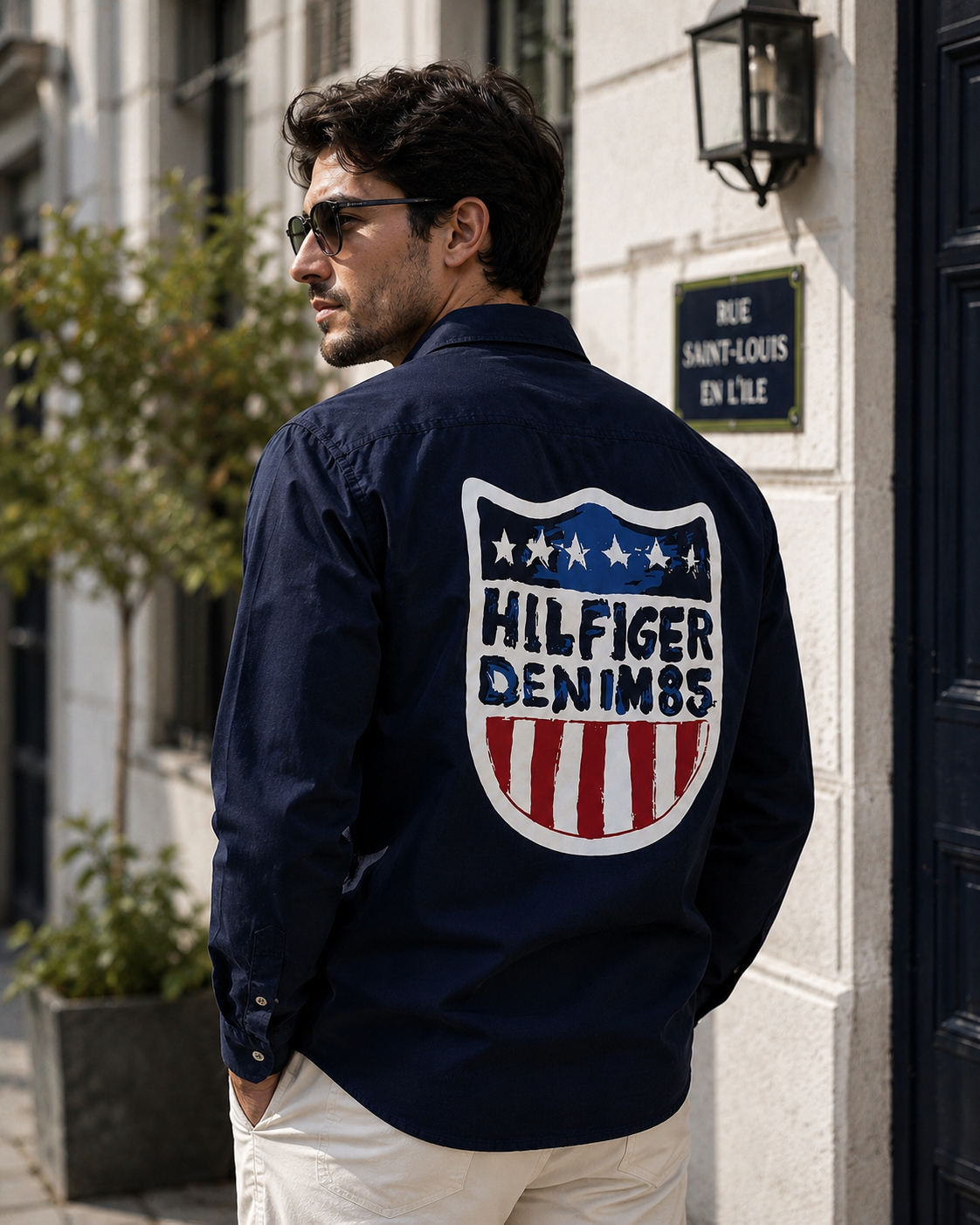 TOMMY HILFIGER BIG SIZE BLUE SHIRT