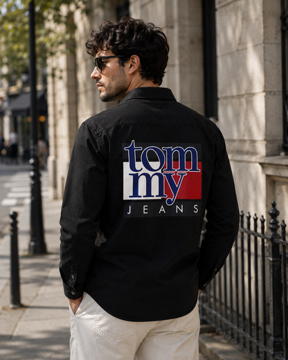 TOMMY HILFIGER BIG SIZE BLACK SHIRT