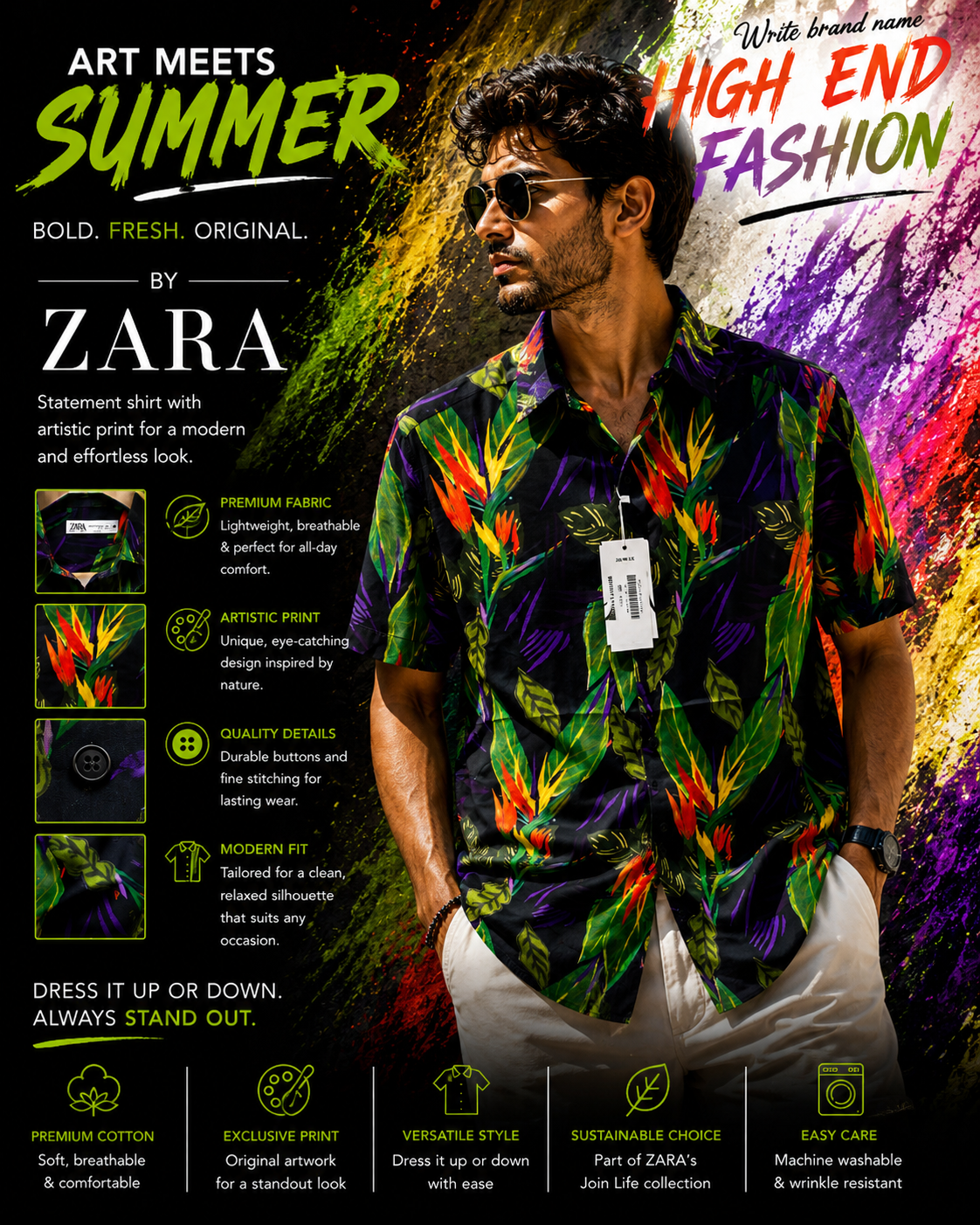 ZARA HALF SHIRT
