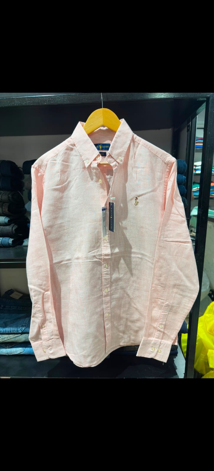 RL POLO LINEN SHELL PINK SHIRT