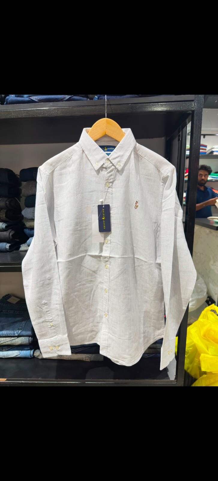RL POLO LINEN CLASSIC WHITE SHIRT