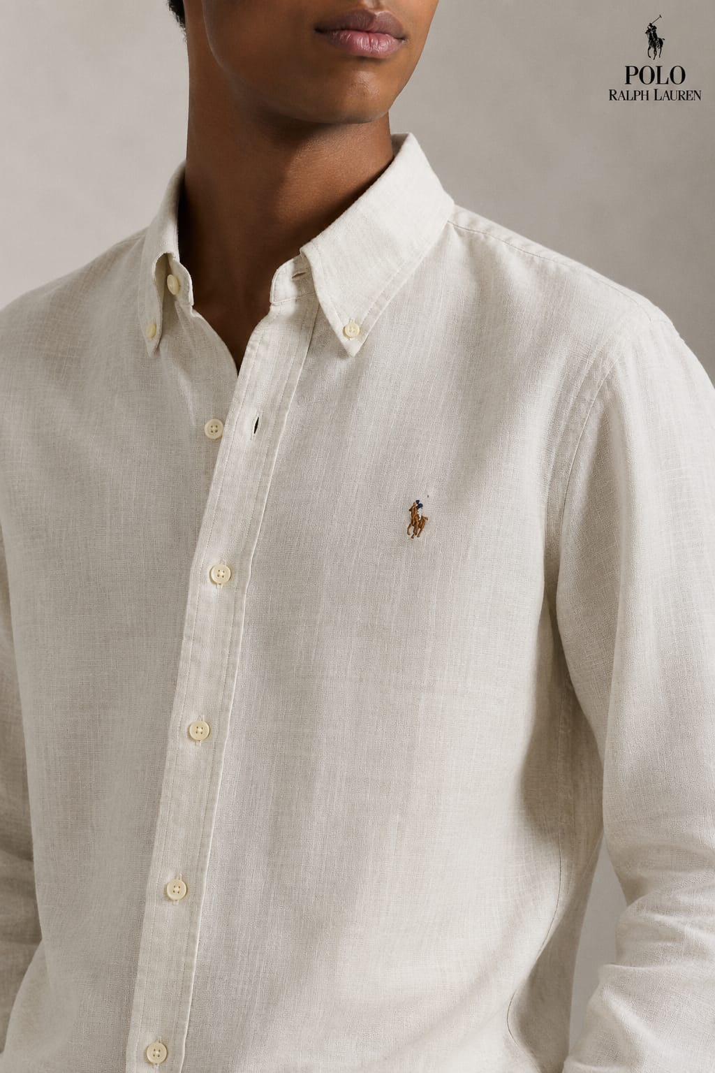 RL POLO LINEN SAND BEIGE SHIRT