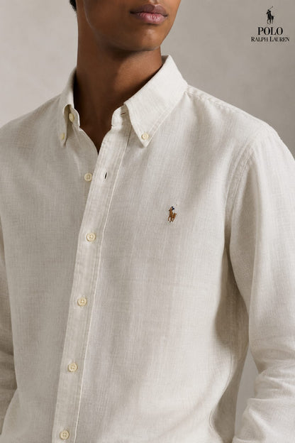 RL POLO LINEN SAND BEIGE SHIRT