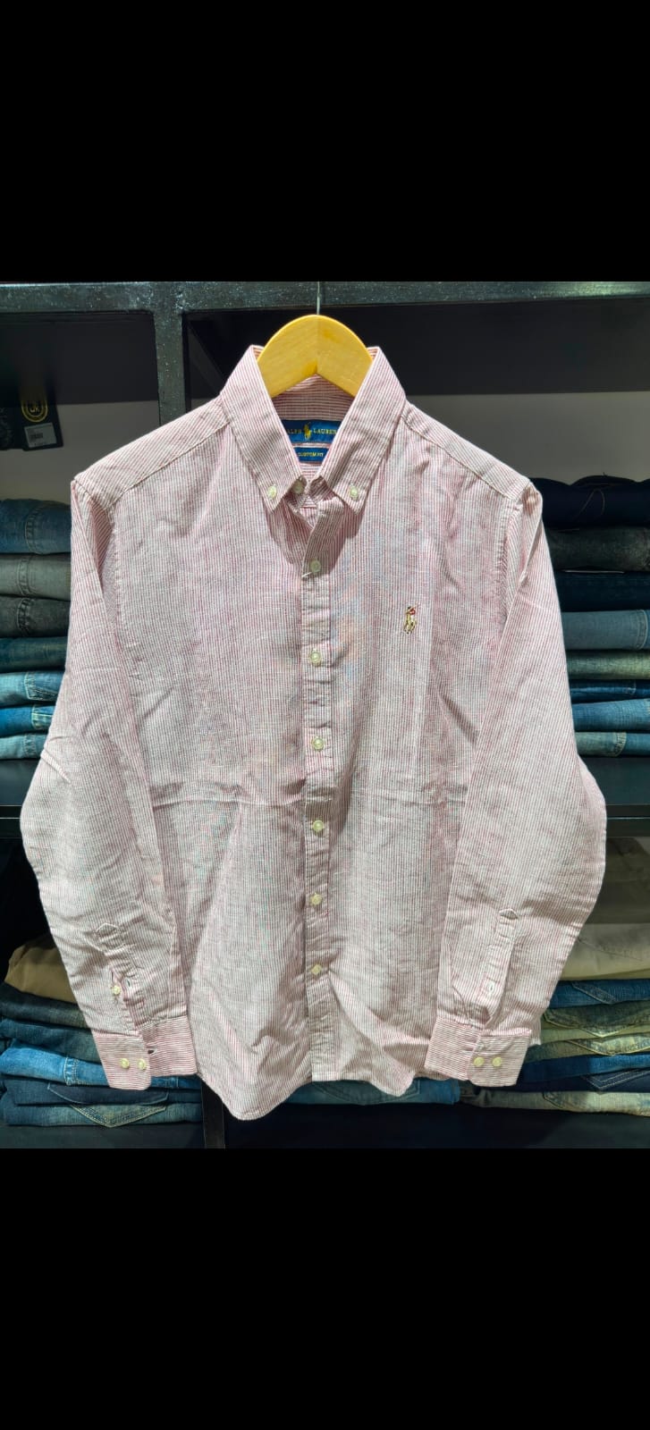 RL POLO LINEN PEACH BLUSH SHIRT