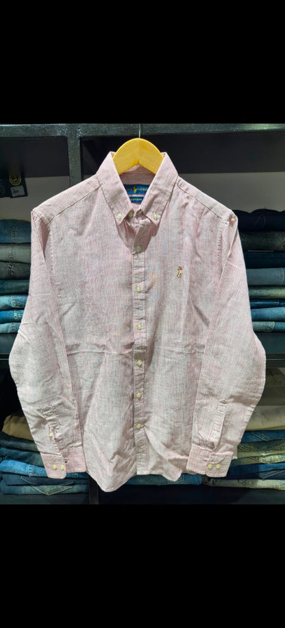 RL POLO LINEN PEACH BLUSH SHIRT