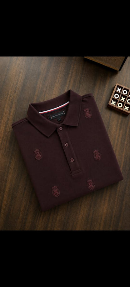 TOMMY HILFIGER MAROON COLOUR TSHIRT