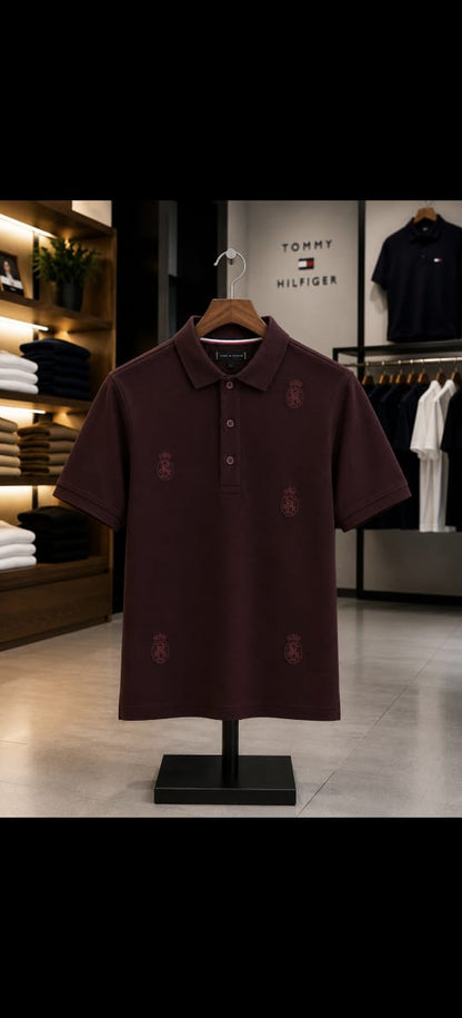 TOMMY HILFIGER MAROON COLOUR TSHIRT