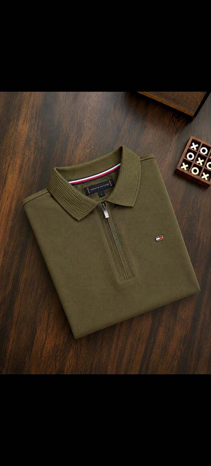 TOMMY HILFIGER OLIVE GREEN COLOUR TSHIRT