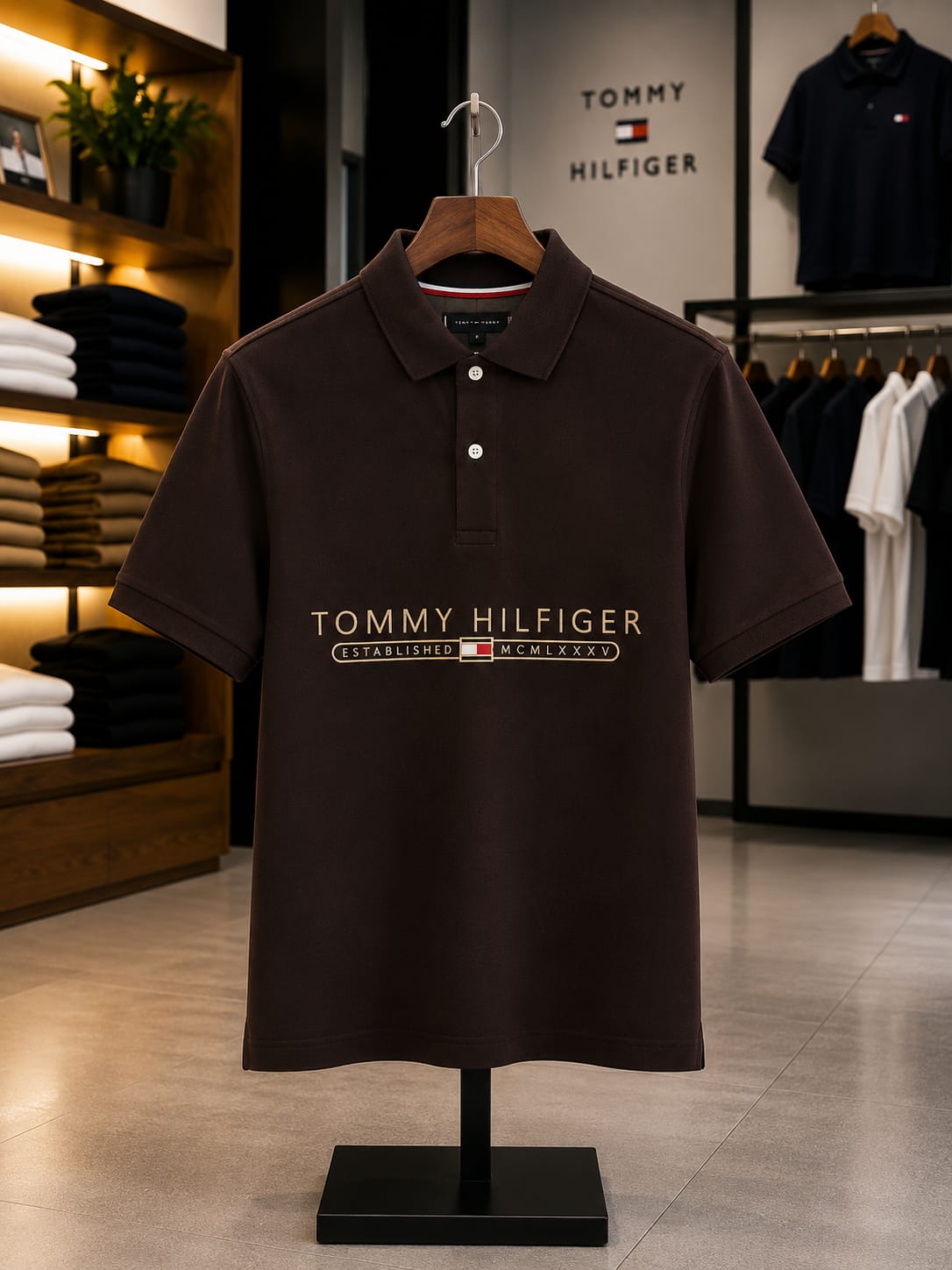 TOMMY HILFIGER BROWN COLOUR TSHIRT