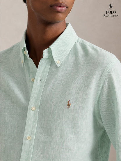 RL POLO LINEN SEAFOAM GREEN SHIRT