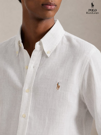 RL POLO LINEN CLASSIC WHITE SHIRT